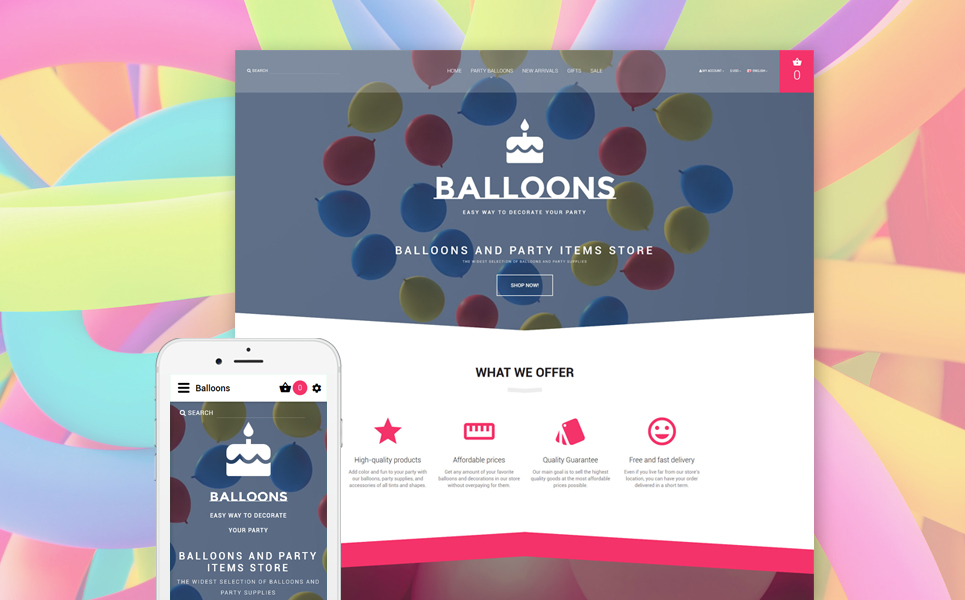 Balloons OpenCart Template